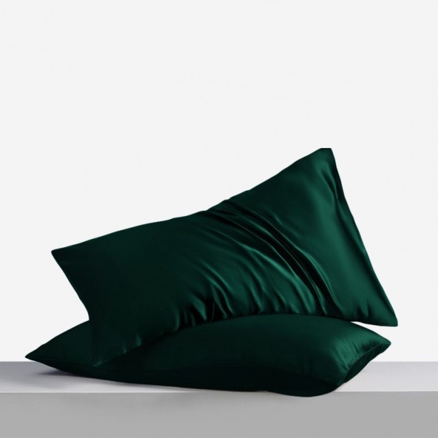 Dark Green Envelope 22 Momme Mulberry Silk Pillowcase UK for Sale Dark Green Envelope 22 Momme Mulberry Silk Pillowcase UK for Sale