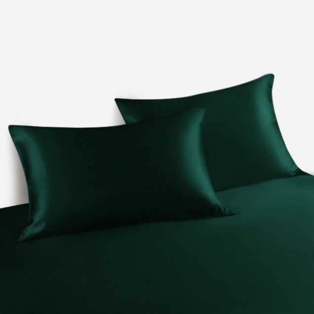 Dark Green Envelope 22 Momme Mulberry Silk Pillowcase UK for Sale Dark Green Envelope 22 Momme Mulberry Silk Pillowcase UK for Sale