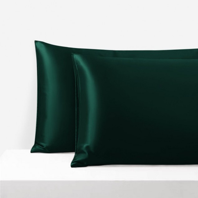 Dark Green Envelope 22 Momme Mulberry Silk Pillowcase UK for Sale Dark Green Envelope 22 Momme Mulberry Silk Pillowcase UK for Sale