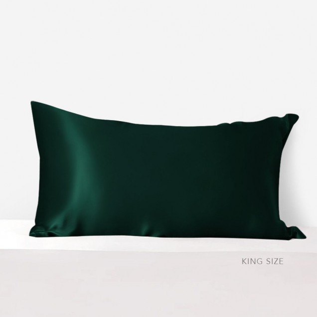 Dark Green 22 Momme Mulberry Zipper Silk Pillowcase UK for Sale Dark Green 22 Momme Mulberry Zipper Silk Pillowcase UK for Sale