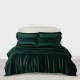 Dark Green 3 PCS 22 Momme Mulberry Silk Duvet Cover Set UK for Sale Dark Green 3 PCS 22 Momme Mulberry Silk Duvet Cover Set UK for Sale