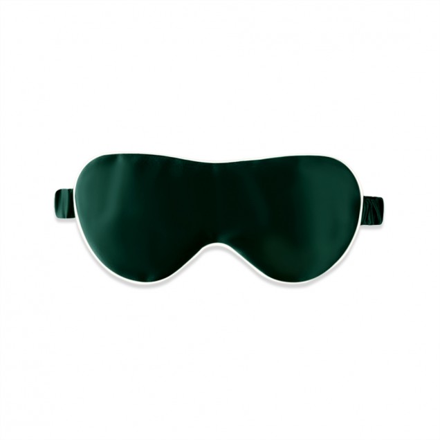Dark Green & Ivory Suede Rose Silk Eye Mask UK for Sale Dark Green & Ivory Suede Rose Silk Eye Mask UK for Sale