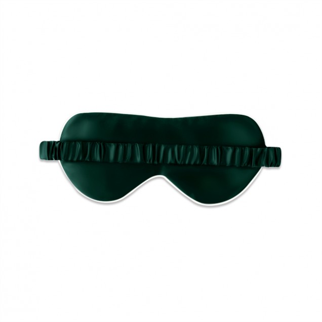 Dark Green & Ivory Suede Rose Silk Eye Mask UK for Sale Dark Green & Ivory Suede Rose Silk Eye Mask UK for Sale