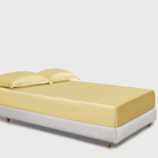 Gold 22 Momme Mulberry Silk Fitted Sheet UK for Sale Gold 22 Momme Mulberry Silk Fitted Sheet UK for Sale