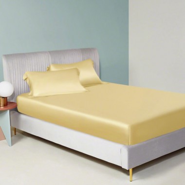 Gold 22 Momme Mulberry Silk Fitted Sheet UK for Sale