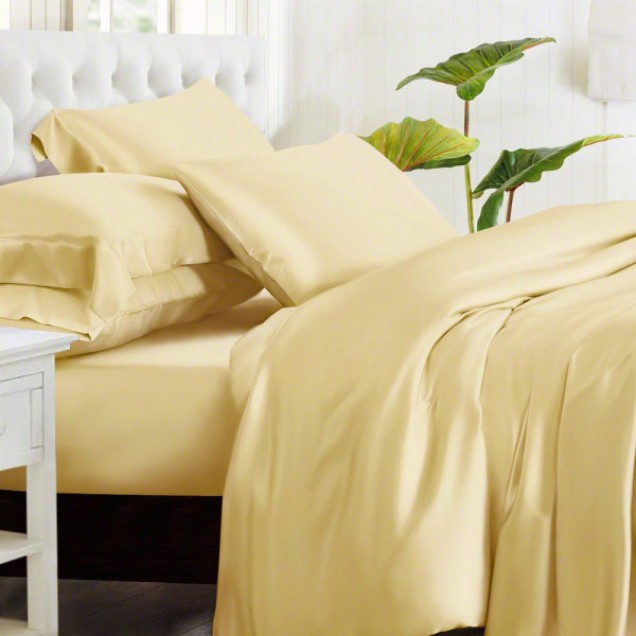 Gold 3 PCS 22 Momme Mulberry Silk Duvet Cover Set UK for Sale Gold 3 PCS 22 Momme Mulberry Silk Duvet Cover Set UK for Sale