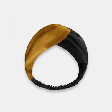 Gold & Black Mulberry Silk Headband UK for Sale
