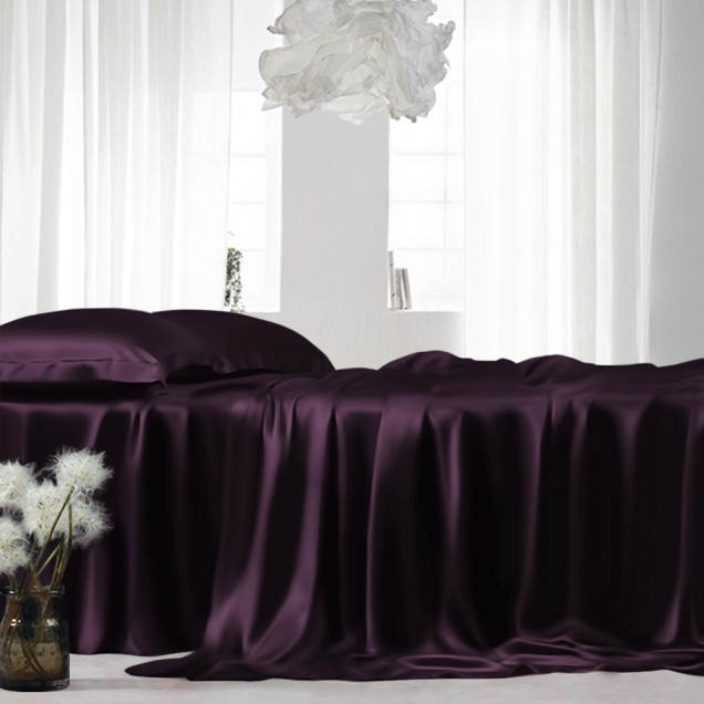 Grape 22 Momme Mulberry Silk Flat Sheet UK for Sale Grape 22 Momme Mulberry Silk Flat Sheet UK for Sale