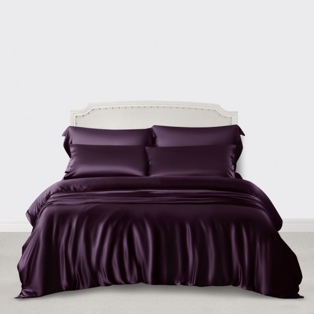 Grape 3 PCS 22 Momme Mulberry Silk Duvet Cover Set UK for Sale Grape 3 PCS 22 Momme Mulberry Silk Duvet Cover Set UK for Sale