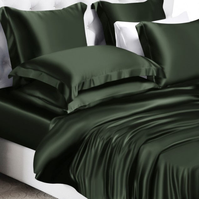 Hunter Green 22 Momme Mulberry Silk Duvet Cover UK for Sale Hunter Green 22 Momme Mulberry Silk Duvet Cover UK for Sale