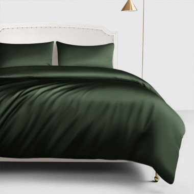 Hunter Green 22 Momme Mulberry Silk Duvet Cover UK for Sale
