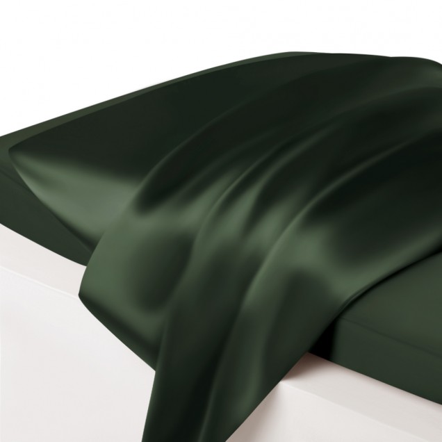 Hunter Green Envelope 22 Momme Mulberry Silk Pillowcase UK for Sale Hunter Green Envelope 22 Momme Mulberry Silk Pillowcase UK for Sale