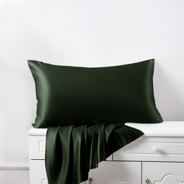 Hunter Green Envelope 22 Momme Mulberry Silk Pillowcase UK for Sale Hunter Green Envelope 22 Momme Mulberry Silk Pillowcase UK for Sale