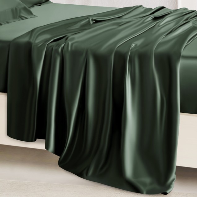 Hunter Green 22 Momme Mulberry Silk Sheet Set UK for Sale Hunter Green 22 Momme Mulberry Silk Sheet Set UK for Sale
