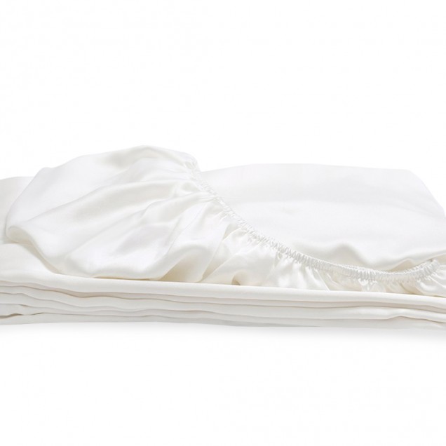 Ivory 22 Momme Mulberry Silk Fitted Sheet UK for Sale Ivory 22 Momme Mulberry Silk Fitted Sheet UK for Sale