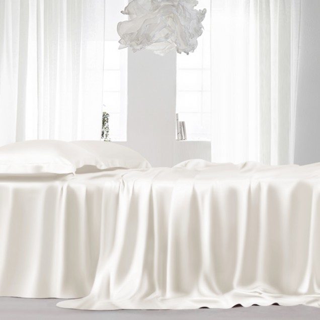Ivory 22 Momme Mulberry Silk Sheet Set UK for Sale Ivory 22 Momme Mulberry Silk Sheet Set UK for Sale