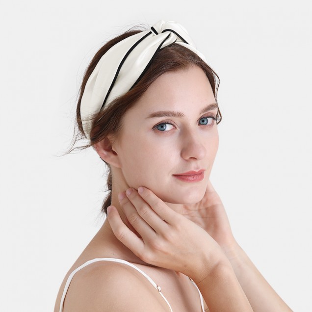 Ivory & Black Silk Headband UK for Sale Ivory & Black Silk Headband UK for Sale