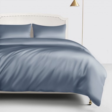 Misty Blue 22 Momme Mulberry Silk Duvet Cover UK for Sale