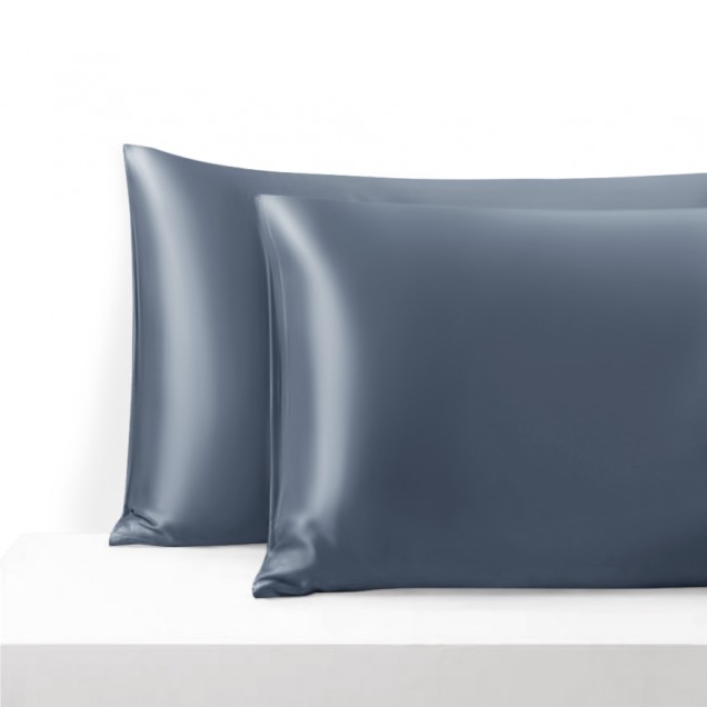 Misty Blue Envelope 22 Momme Mulberry Silk Pillowcase UK for Sale Misty Blue Envelope 22 Momme Mulberry Silk Pillowcase UK for Sale