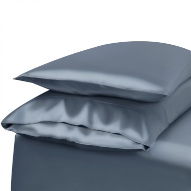 Misty Blue Envelope 22 Momme Mulberry Silk Pillowcase UK for Sale
