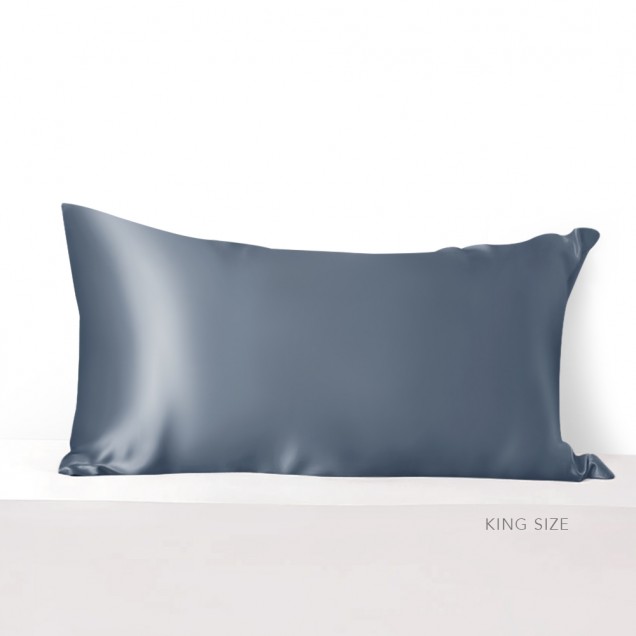 Misty Blue 22 Momme Mulberry Zipper Silk Pillowcase UK for Sale Misty Blue 22 Momme Mulberry Zipper Silk Pillowcase UK for Sale