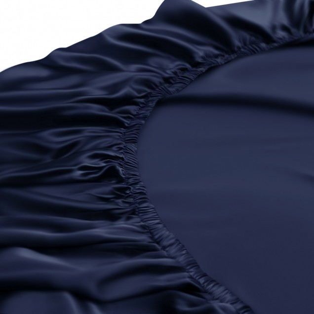 Navy 22 Momme Mulberry Silk Fitted Sheet UK for Sale