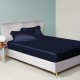 Navy 22 Momme Mulberry Silk Fitted Sheet UK for Sale