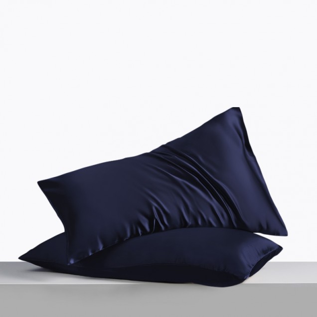 Navy Envelope 22 Momme Mulberry Silk Pillowcase UK for Sale Navy Envelope 22 Momme Mulberry Silk Pillowcase UK for Sale