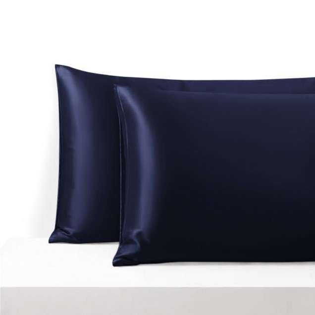 Navy Envelope 22 Momme Mulberry Silk Pillowcase UK for Sale Navy Envelope 22 Momme Mulberry Silk Pillowcase UK for Sale