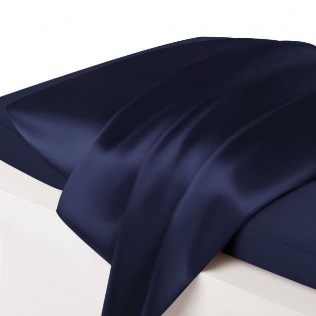 Navy Envelope 22 Momme Mulberry Silk Pillowcase UK for Sale Navy Envelope 22 Momme Mulberry Silk Pillowcase UK for Sale