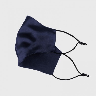Navy & Black Double-Sided 22 Momme Silk Face Mask UK for Sale