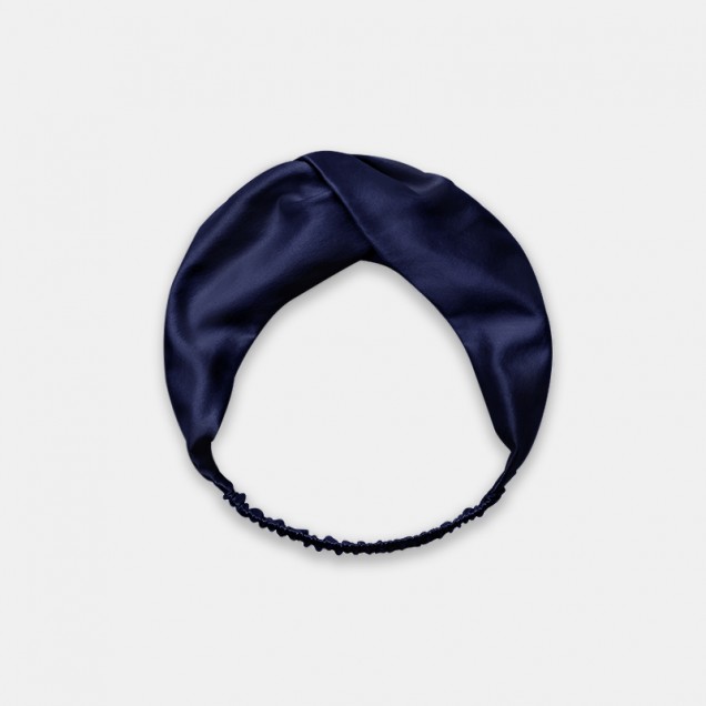 Navy Mulberry Silk Headband UK for Sale Navy Mulberry Silk Headband UK for Sale