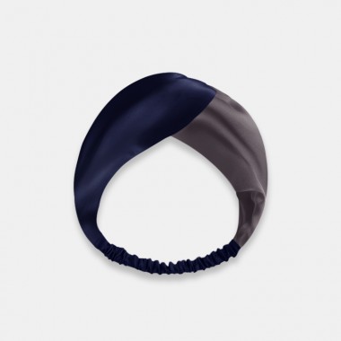 Navy & Slate Gray Mulberry Silk Headband UK for Sale