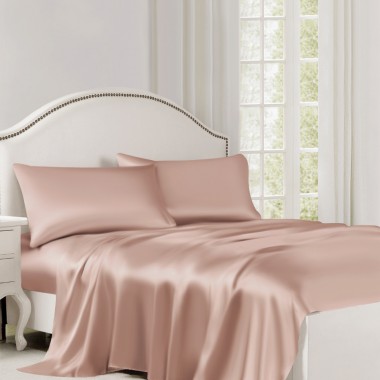 Pearl Pink 22 Momme Mulberry Silk Flat Sheet UK for Sale