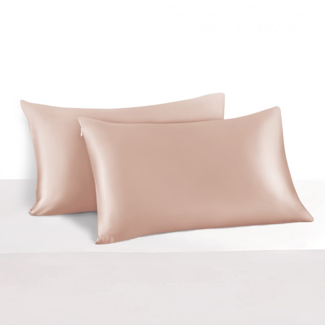 Pearl Pink 22 Momme Mulberry Zipper Silk Pillowcase UK for Sale Pearl Pink 22 Momme Mulberry Zipper Silk Pillowcase UK for Sale