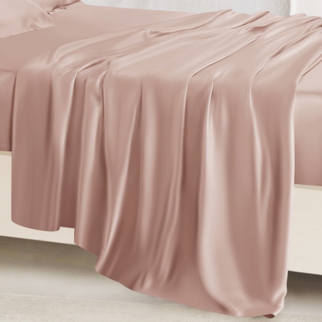 Pearl Pink 22 Momme Mulberry Silk Sheet Set UK for Sale