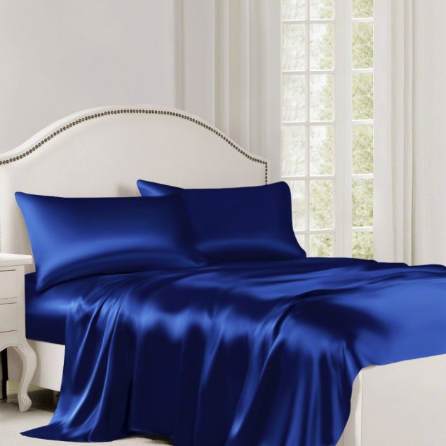 Royal Blue 22 Momme Mulberry Silk Flat Sheet UK for Sale Royal Blue 22 Momme Mulberry Silk Flat Sheet UK for Sale