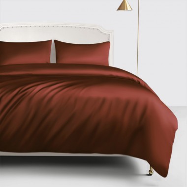 Rust Red 22 Momme Mulberry Silk Duvet Cover UK for Sale