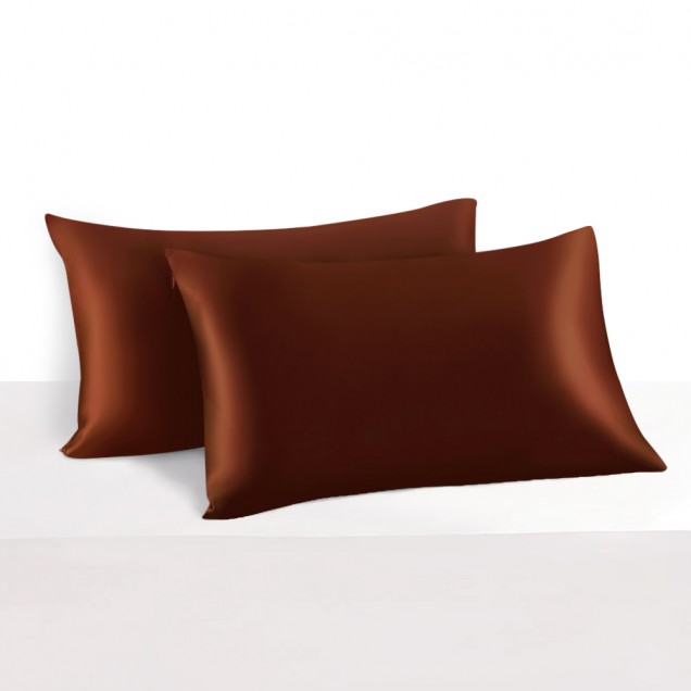Rust Red 22 Momme Mulberry Zipper Silk Pillowcase UK for Sale Rust Red 22 Momme Mulberry Zipper Silk Pillowcase UK for Sale