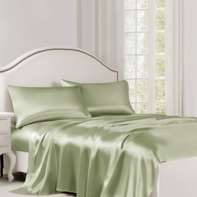 Sage Green 22 Momme Mulberry Silk Flat Sheet UK for Sale Sage Green 22 Momme Mulberry Silk Flat Sheet UK for Sale