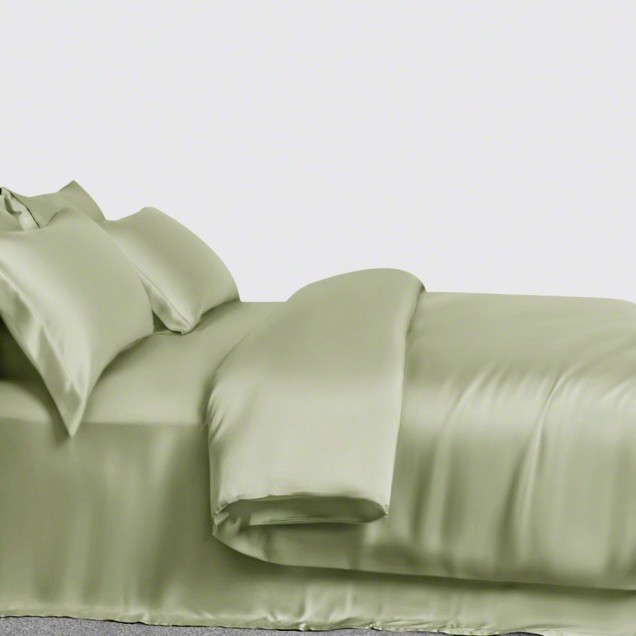 Sage Green 3 PCS 22 Momme Mulberry Silk Duvet Cover Set UK for Sale Sage Green 3 PCS 22 Momme Mulberry Silk Duvet Cover Set UK for Sale