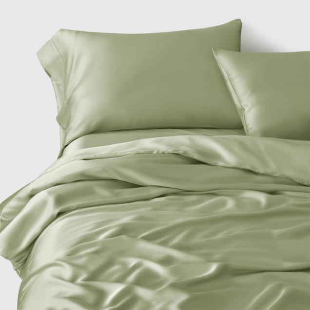 Sage Green 3 PCS 22 Momme Mulberry Silk Duvet Cover Set UK for Sale Sage Green 3 PCS 22 Momme Mulberry Silk Duvet Cover Set UK for Sale