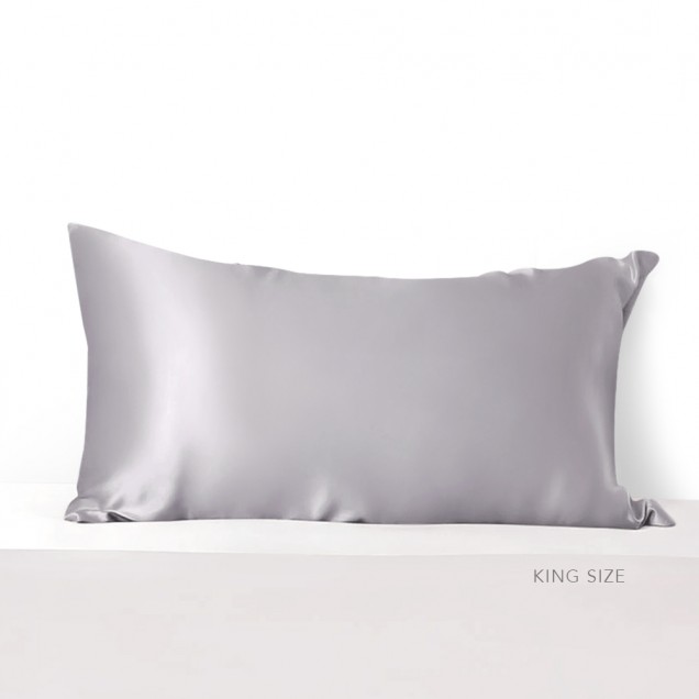 Silver 22 Momme Mulberry Zipper Silk Pillowcase UK for Sale Silver 22 Momme Mulberry Zipper Silk Pillowcase UK for Sale