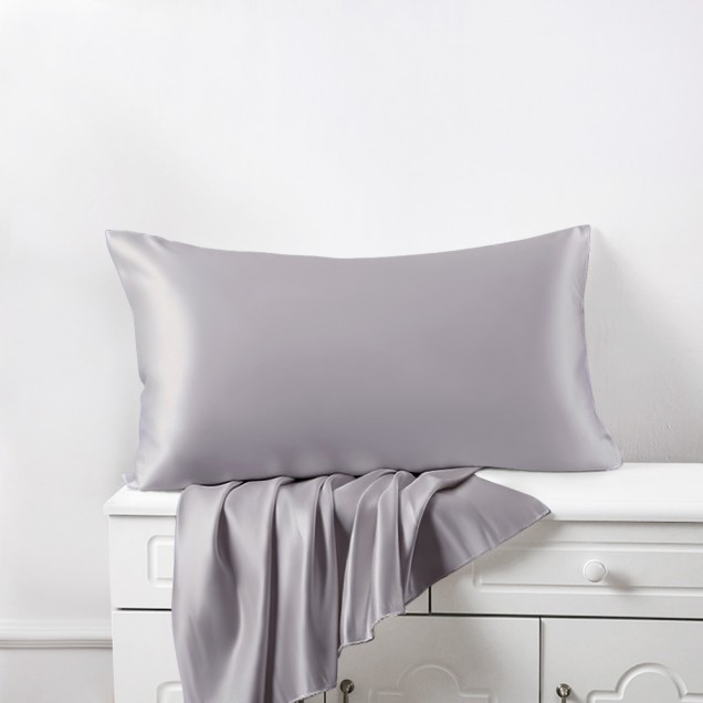 Silver 22 Momme Mulberry Zipper Silk Pillowcase UK for Sale Silver 22 Momme Mulberry Zipper Silk Pillowcase UK for Sale