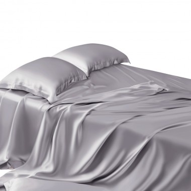 Silver 22 Momme Mulberry Silk Sheet Set UK for Sale