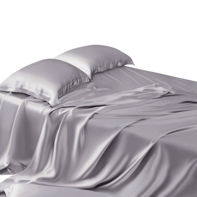 Silver 22 Momme Mulberry Silk Sheet Set UK for Sale Silver 22 Momme Mulberry Silk Sheet Set UK for Sale