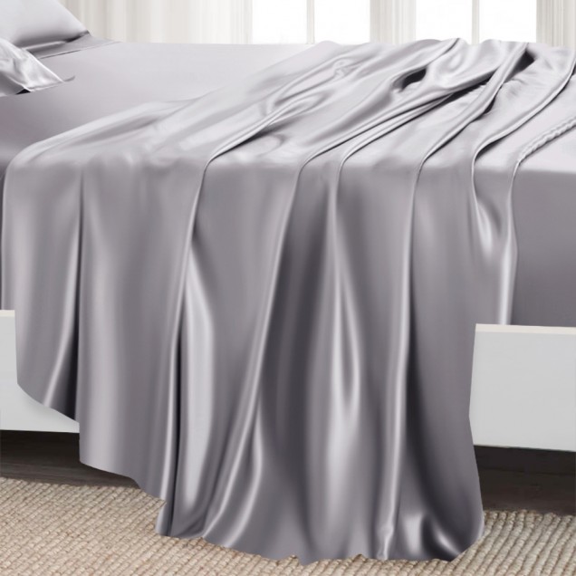Silver 22 Momme Mulberry Silk Sheet Set UK for Sale Silver 22 Momme Mulberry Silk Sheet Set UK for Sale