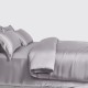 Silver 3 PCS 22 Momme Mulberry Silk Duvet Cover Set UK for Sale Silver 3 PCS 22 Momme Mulberry Silk Duvet Cover Set UK for Sale