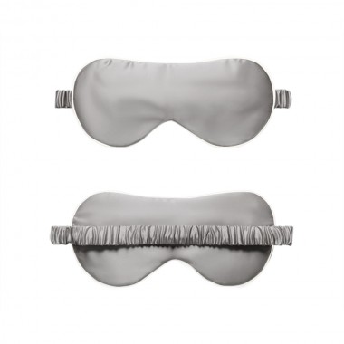 Silver & Ivory Suede Rose Silk Eye Mask UK for Sale