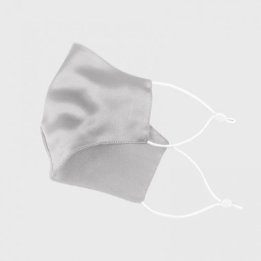 Silver & White Double-Sided 22 Momme Silk Face Mask UK for Sale
